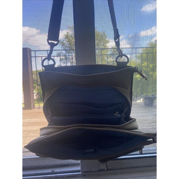 Baggallini Beige Nylon Crossbody Bag Travel Medium Organizer Casual Purse - Picture 3 of 3